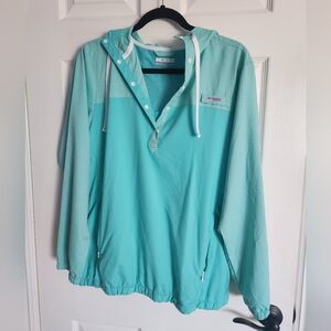 Columbia Tamiami Long-sleeve Hoodie Womens Medium Light Blue/Turquoise